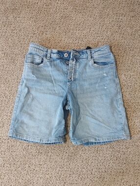 art class Light Blue Denim Button-Fly Shorts